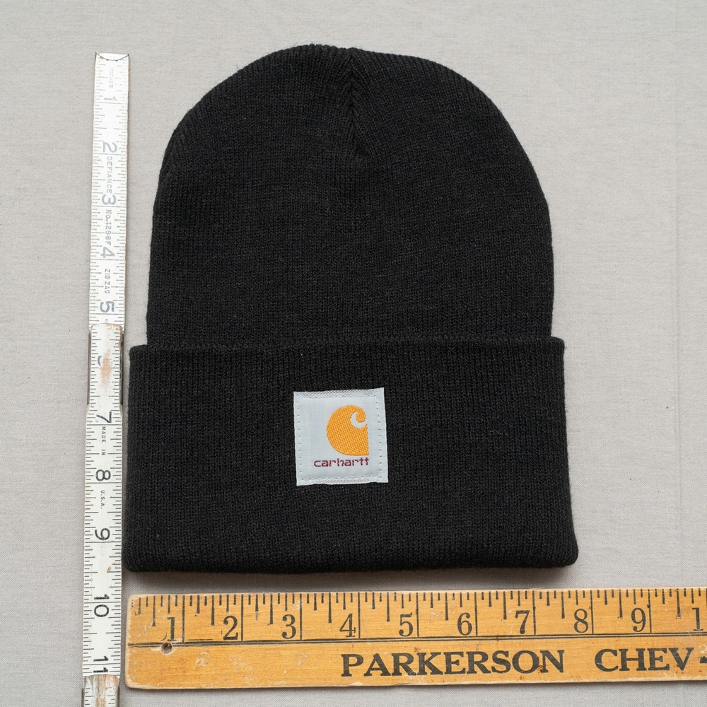 NWOT 2000s Black Carhartt Beanie‎ Workwear Adult